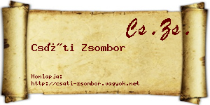 Csáti Zsombor névjegykártya